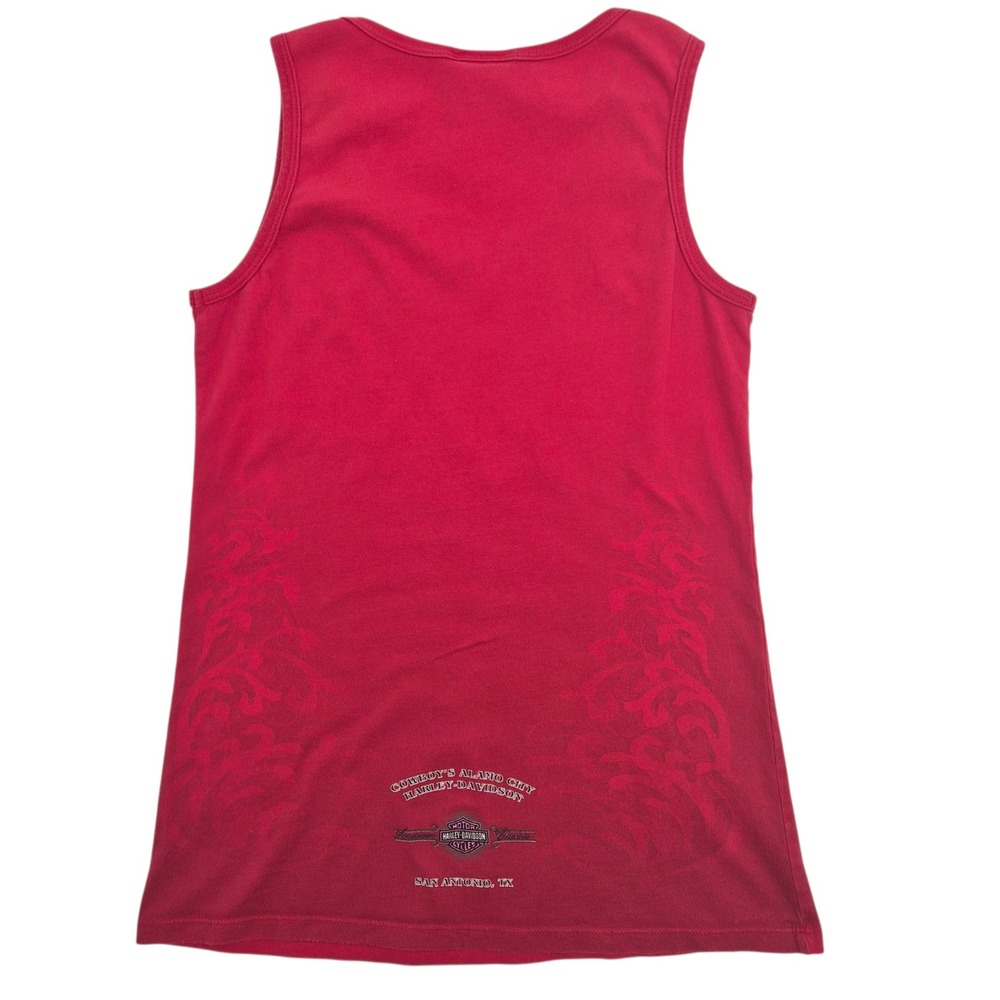 Harley-Davidson Red Filigree Logo Tank Top San Antonio TX Womens Large - Picture 2 of 7
